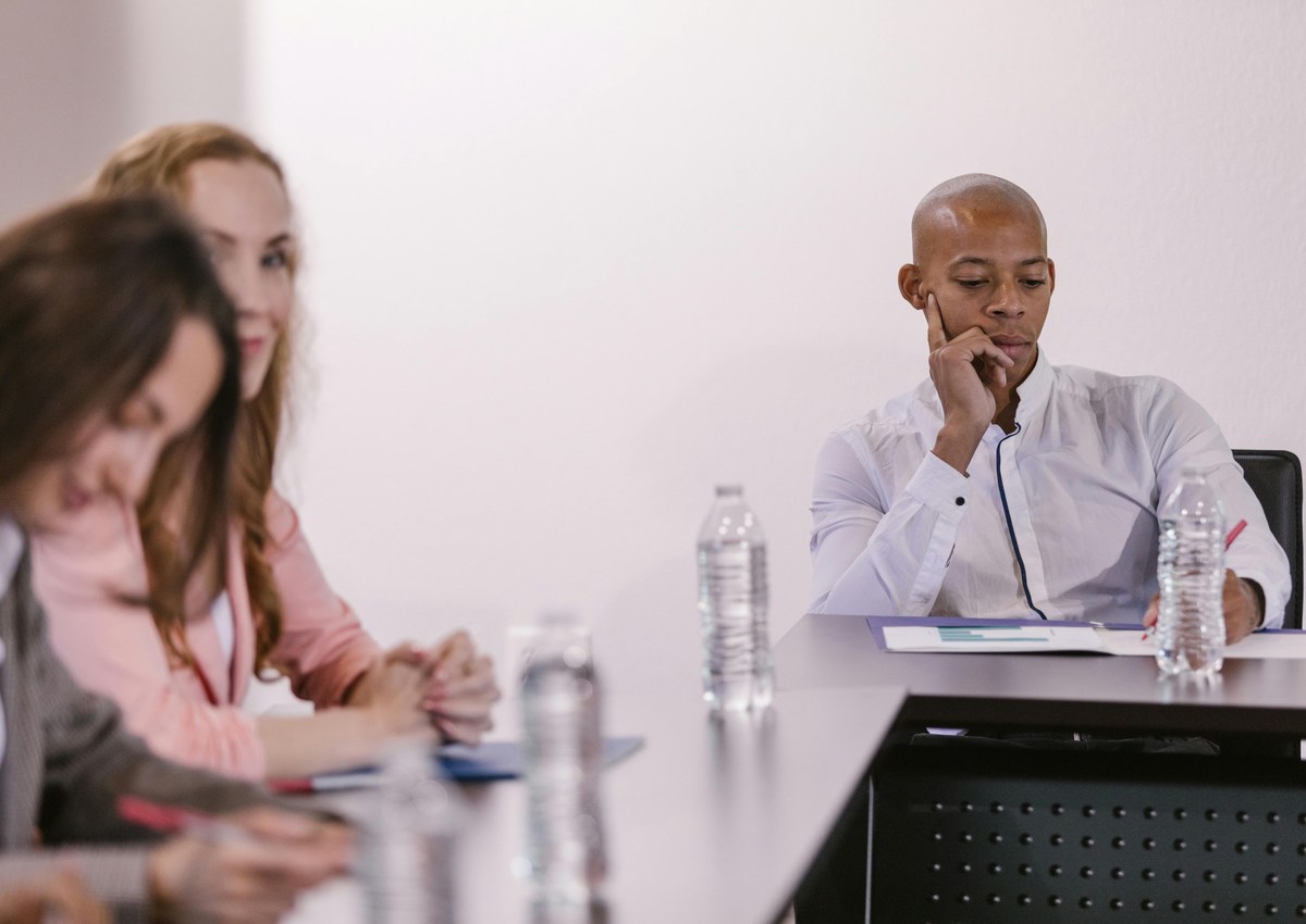 Professionals discussing an event-space inquiry