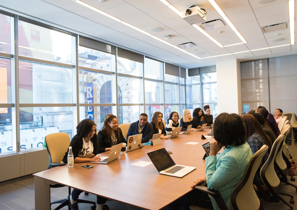 Team planning session in a meeting space